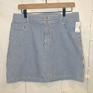 MAURICE'S NWT Summer Navy Blue & White Striped Denim Skirt